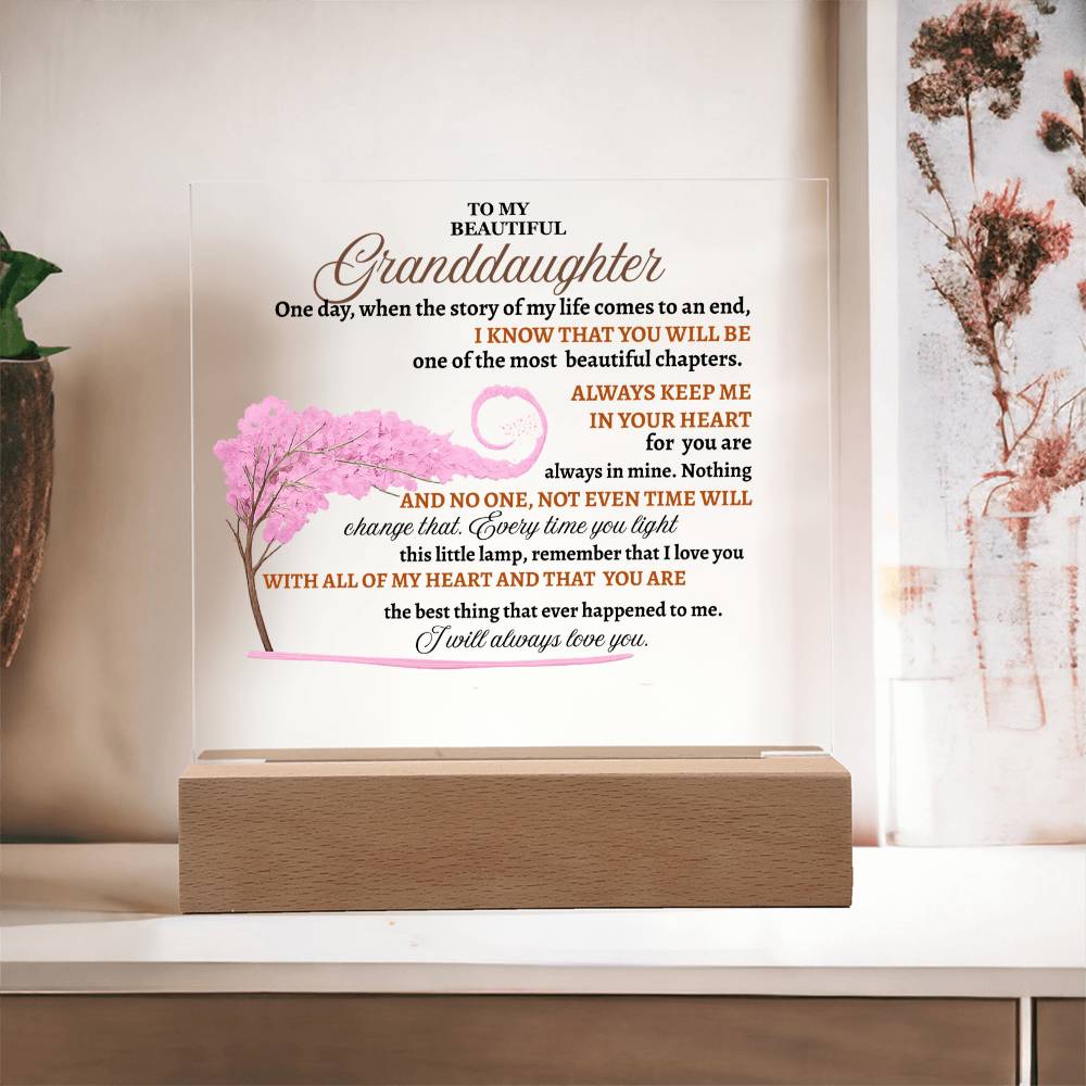 To My Granddaughter Acrylic Square Plaque