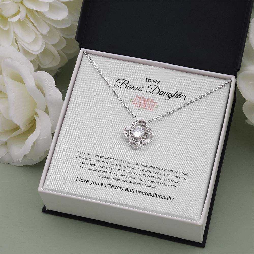 Bonus Daughter Love Knot Necklace |(Yellow & White Gold Variants)