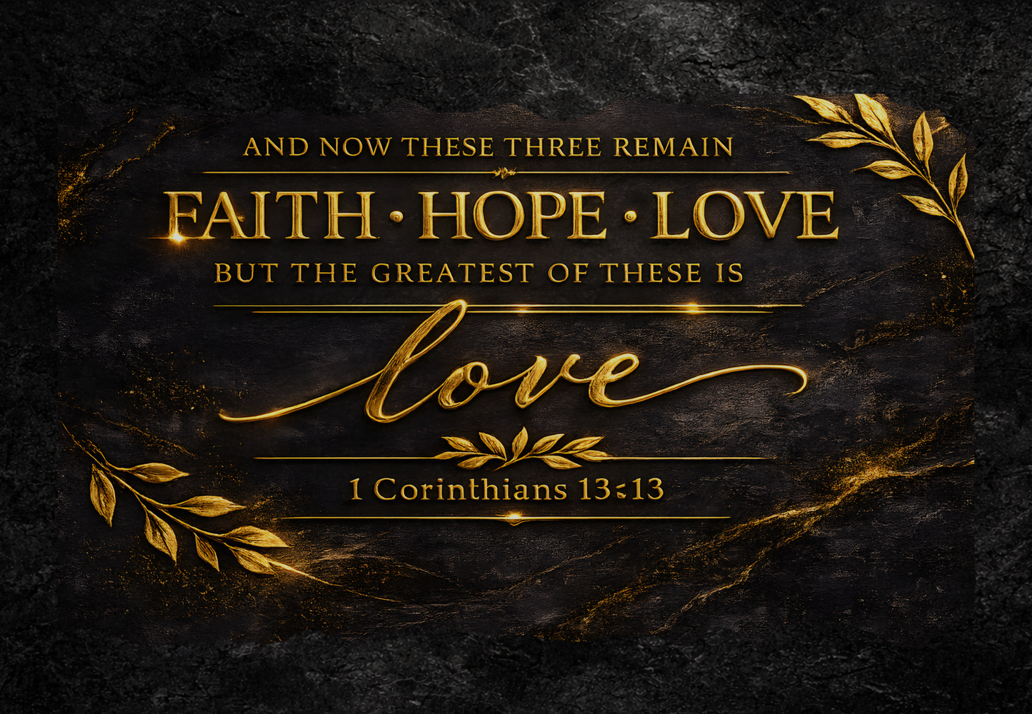 Legacy Collection™ — Engraved Dark with Gold Scripture Canvas