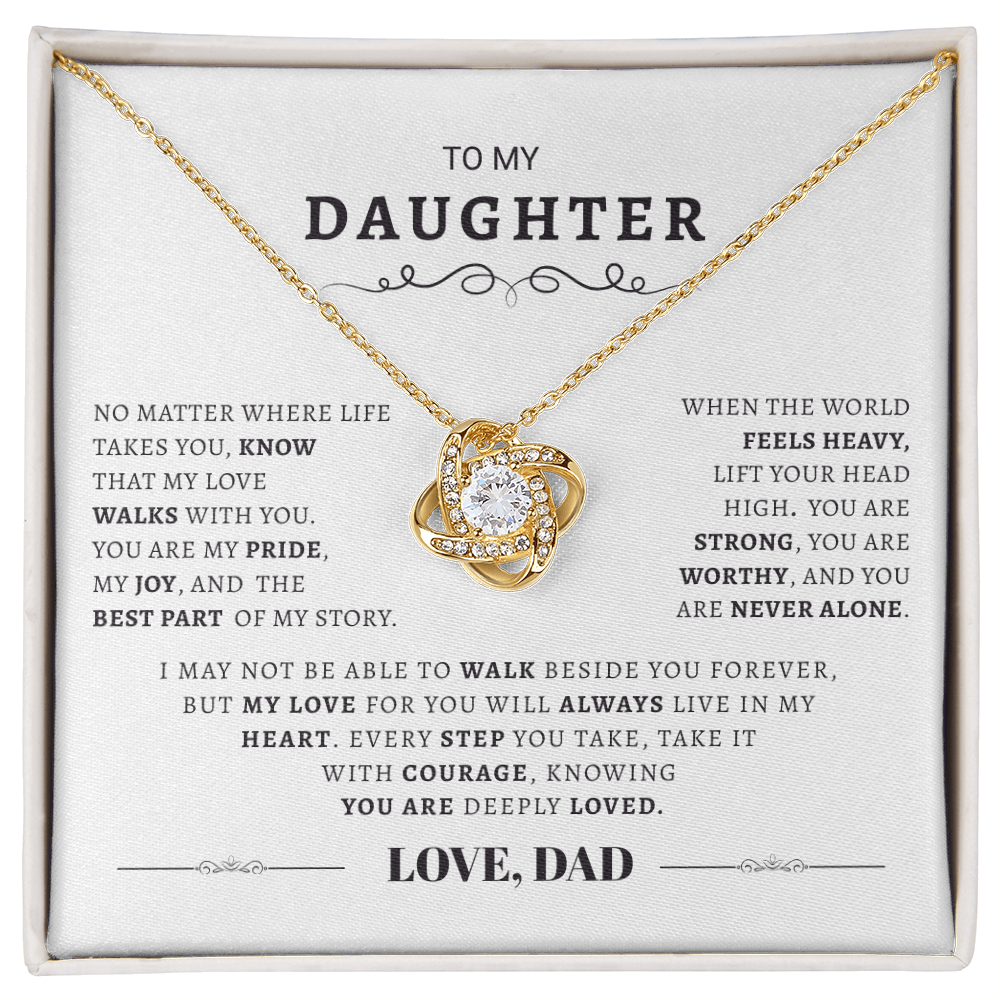 Daughter's Special Love Knot Necklace