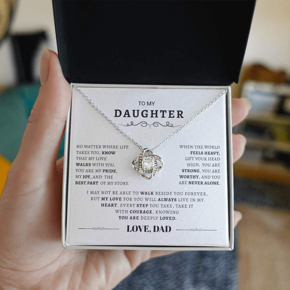 Daughter's Special Love Knot Necklace