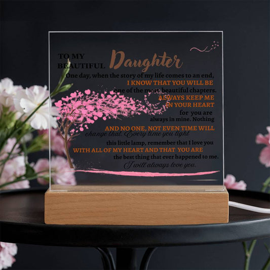 To My Beautiful Daughter | Lighted Acrylic Square Plaque