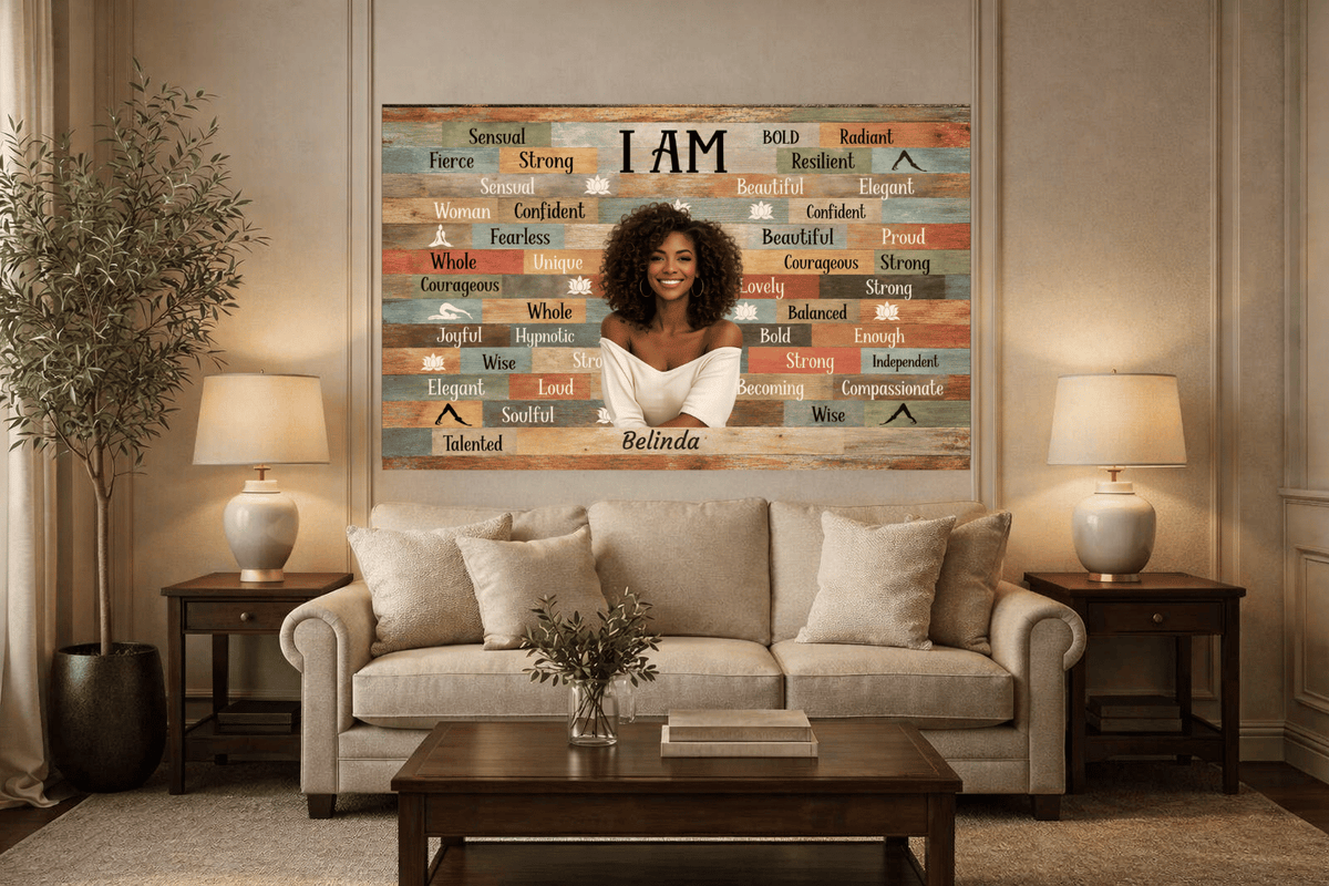 'Personalized' “I AM” Positive Affirmation Canvas
