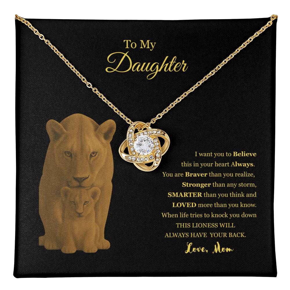 To My Daughter Love Knot Necklace