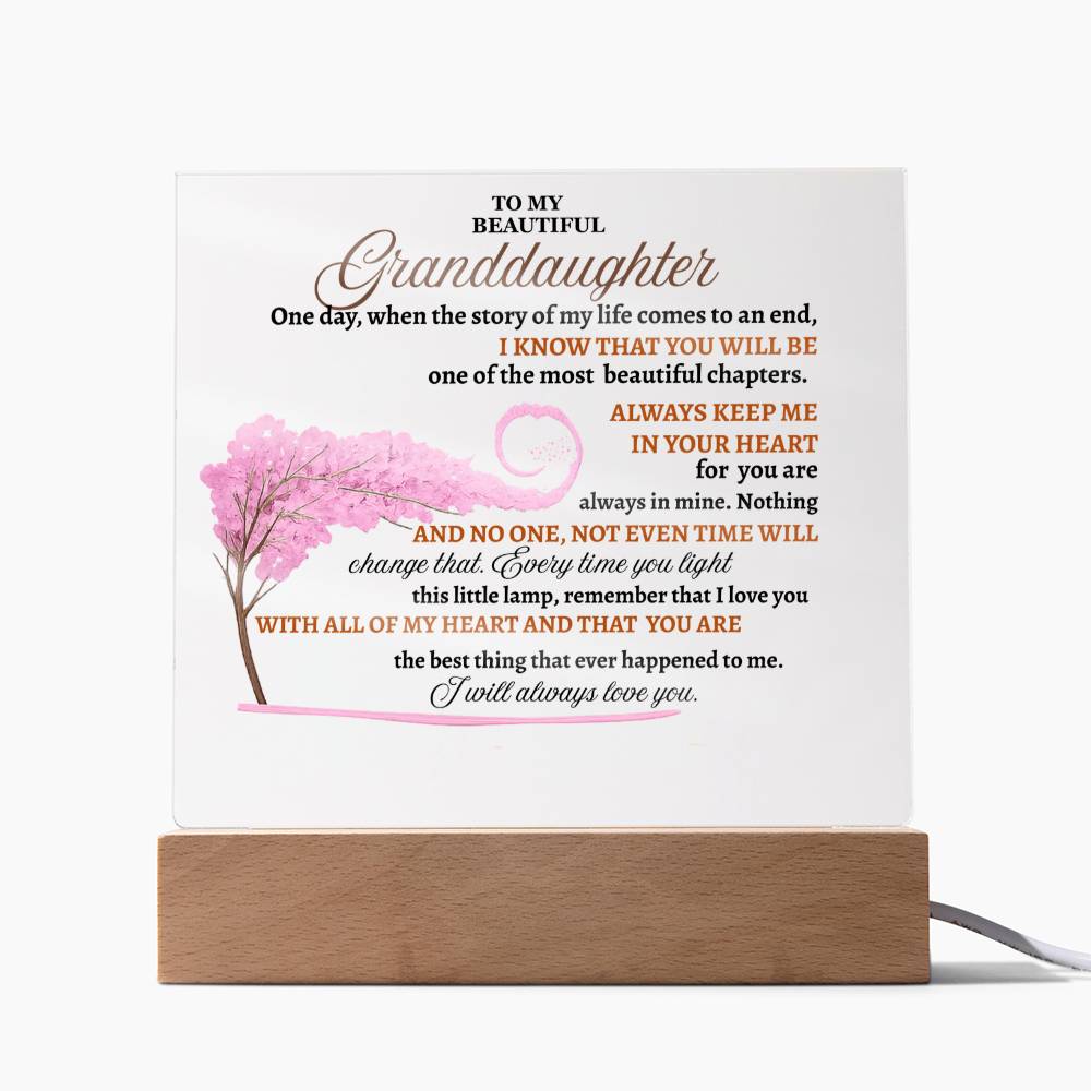 To My Granddaughter Acrylic Square Plaque