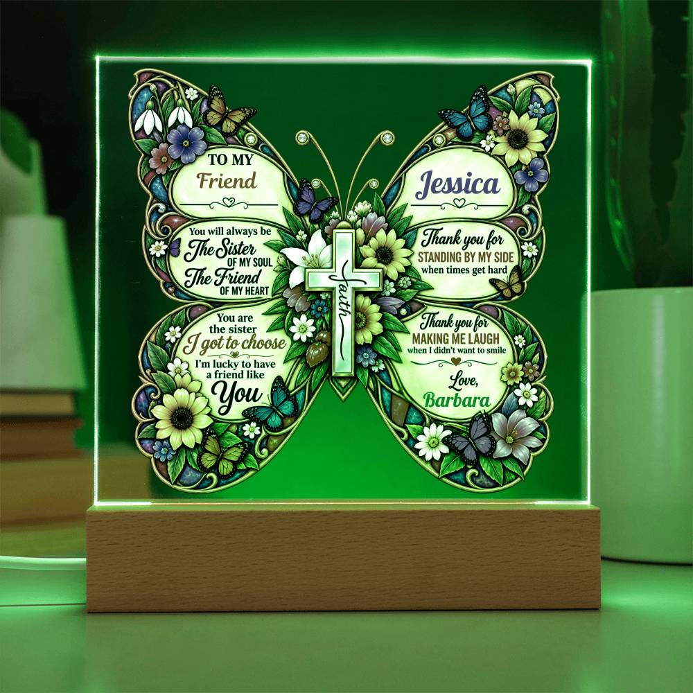Personalized Butterfly Friendship Plaque – Best Friend, Bestie & Soul Sister Gift