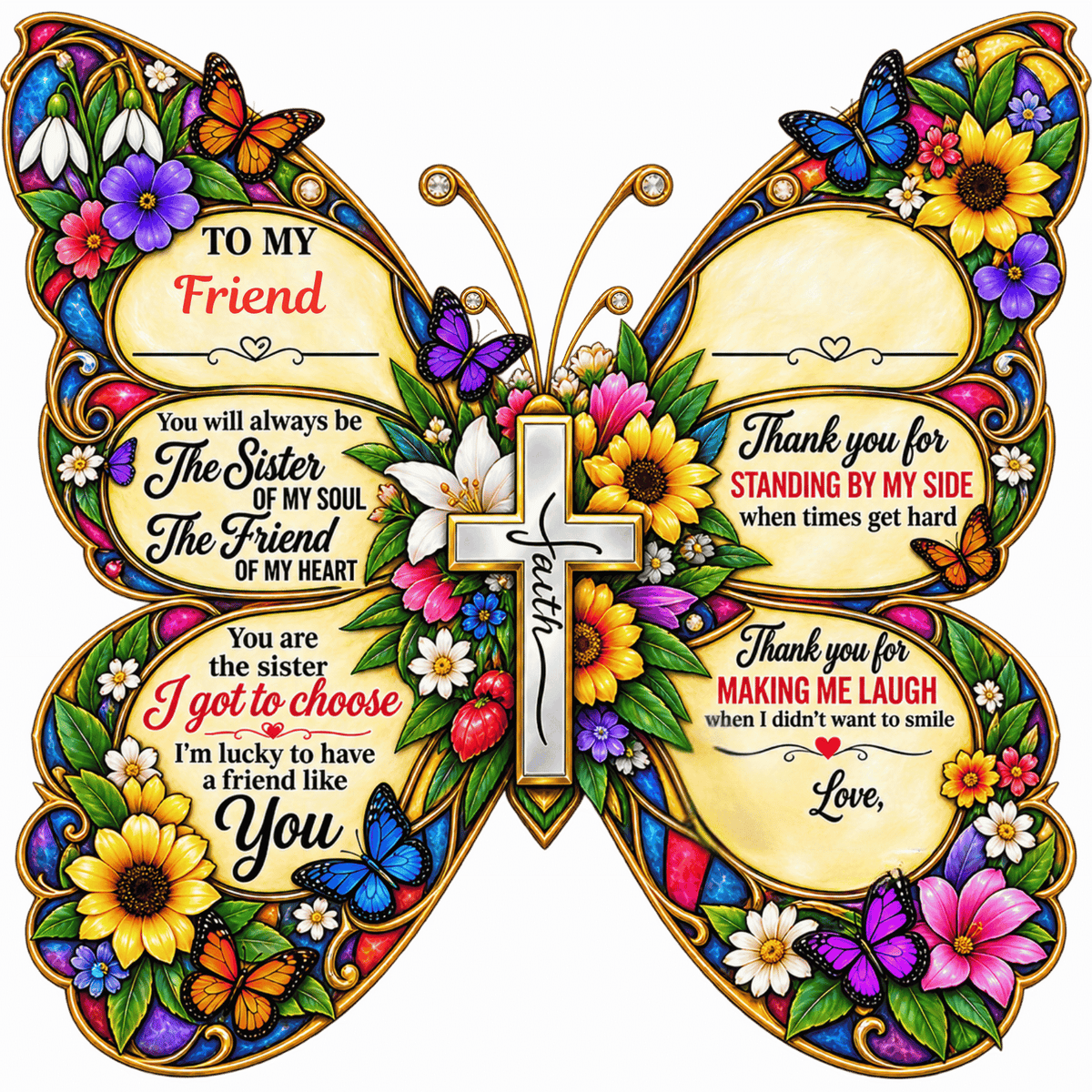 Personalized Butterfly Friendship Plaque – Best Friend, Bestie & Soul Sister Gift