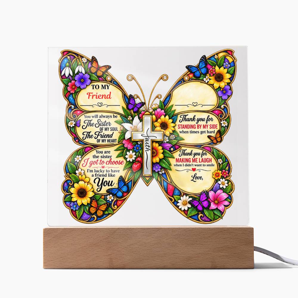 Personalized Butterfly Friendship Plaque – Best Friend, Bestie & Soul Sister Gift