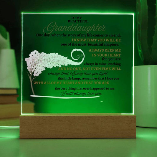 To My Granddaughter Acrylic Square Plaque