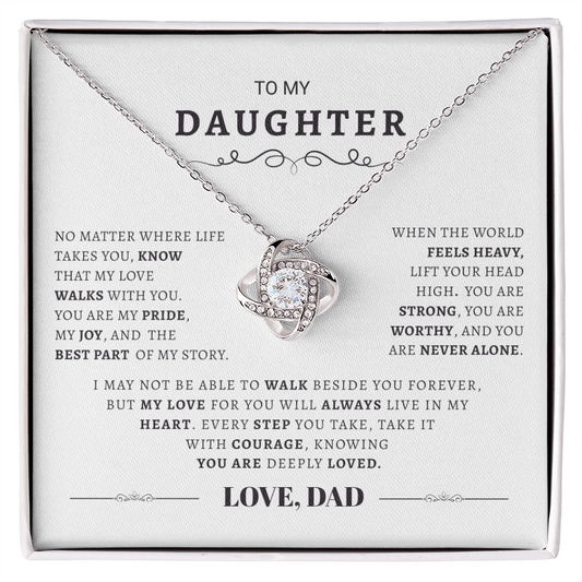 Daughter's Special Love Knot Necklace