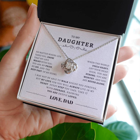 Daughter's Special Love Knot Necklace