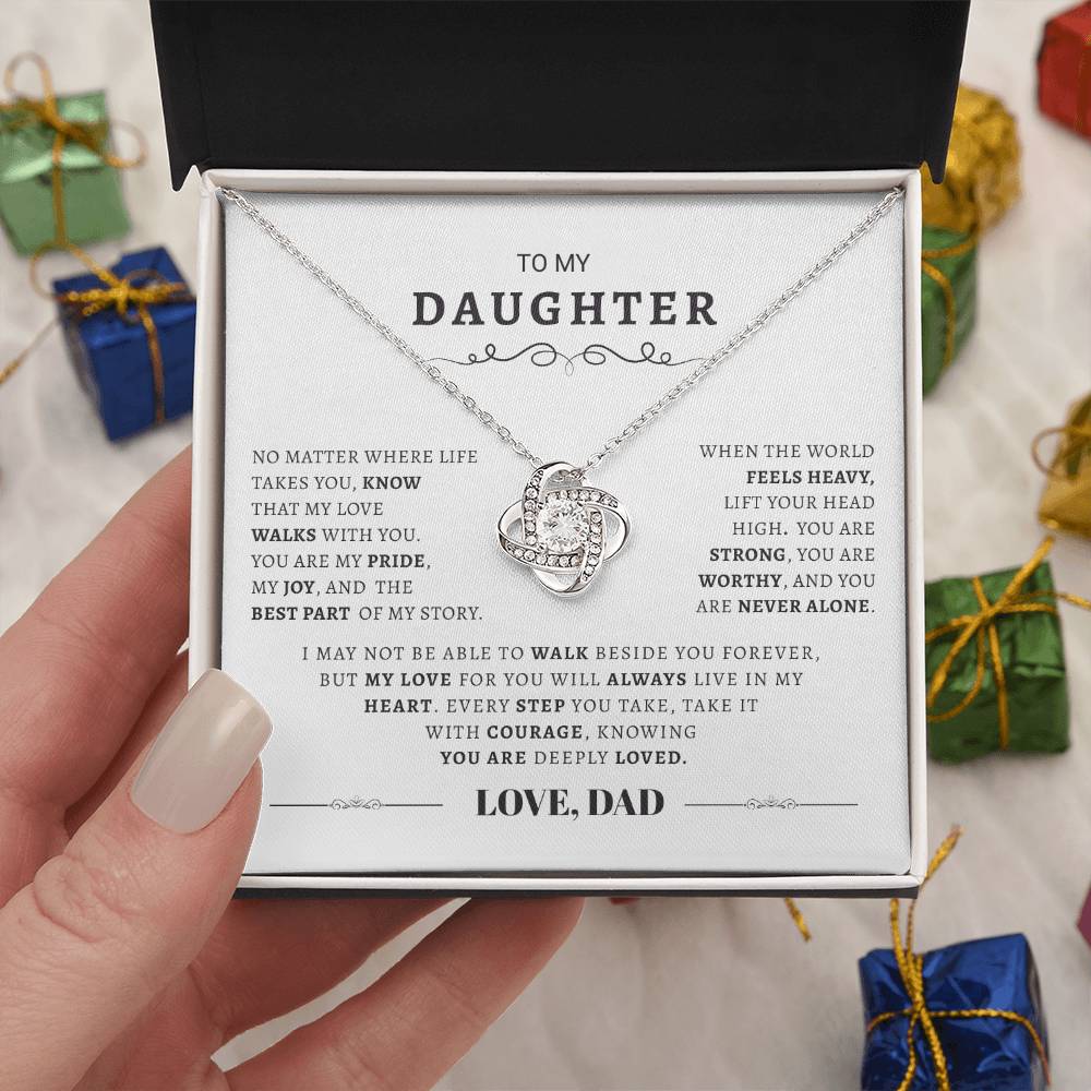 Daughter's Special Love Knot Necklace