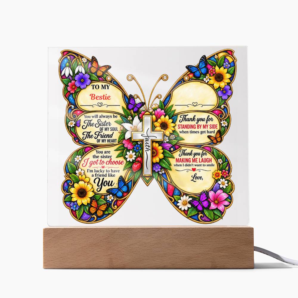 Personalized Butterfly Friendship Plaque – Best Friend, Bestie & Soul Sister Gift