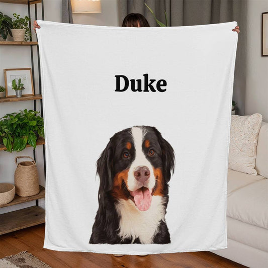 Your Special Pet on a Personalized Jersey Fleece Blanket |  50" x 60"