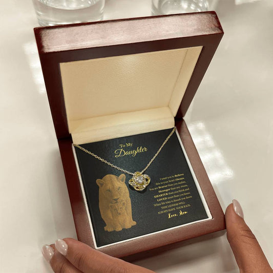 To My Daughter Love Knot Necklace