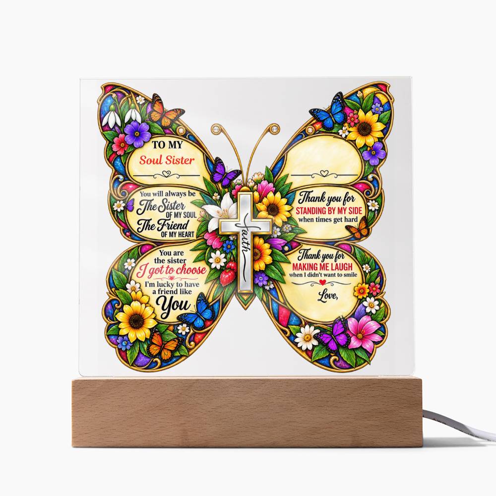 Personalized Butterfly Friendship Plaque – Best Friend, Bestie & Soul Sister Gift
