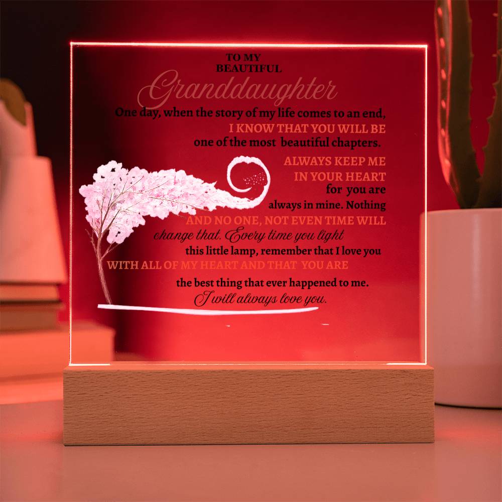 To My Granddaughter Acrylic Square Plaque